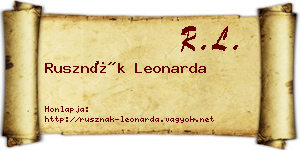 Rusznák Leonarda névjegykártya